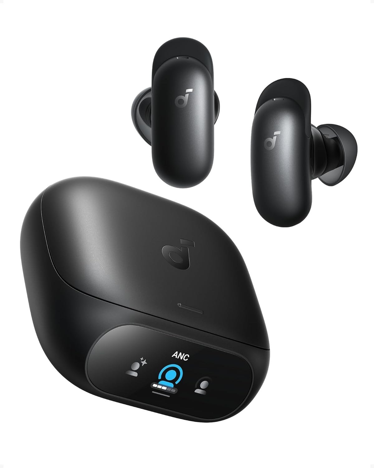 Soundcore Liberty 5 Pro noise cancelling earbuds in black with charging case