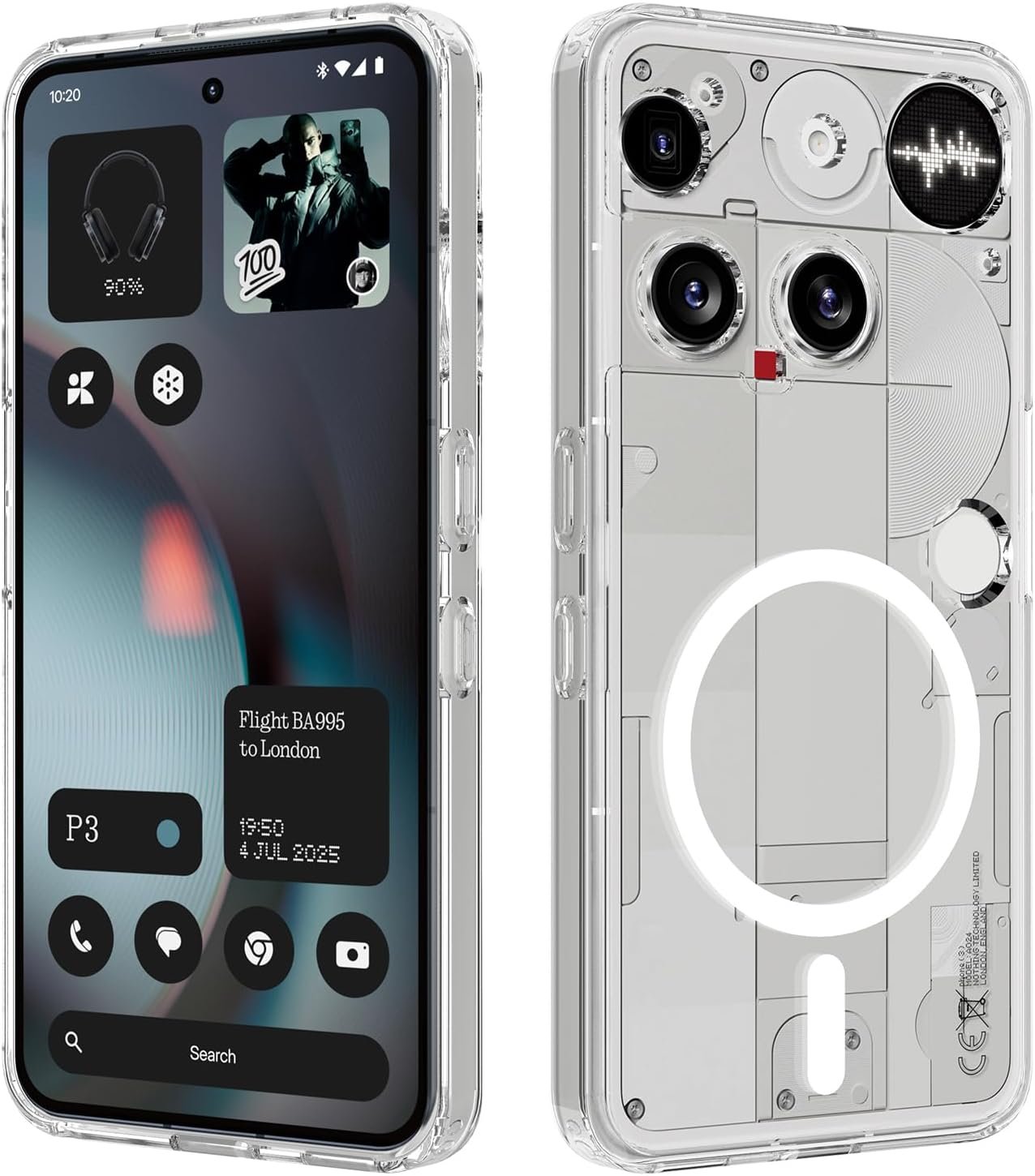 ZORSOME ultra slim clear case for the Nothing Phone 3 with its magnetic ring