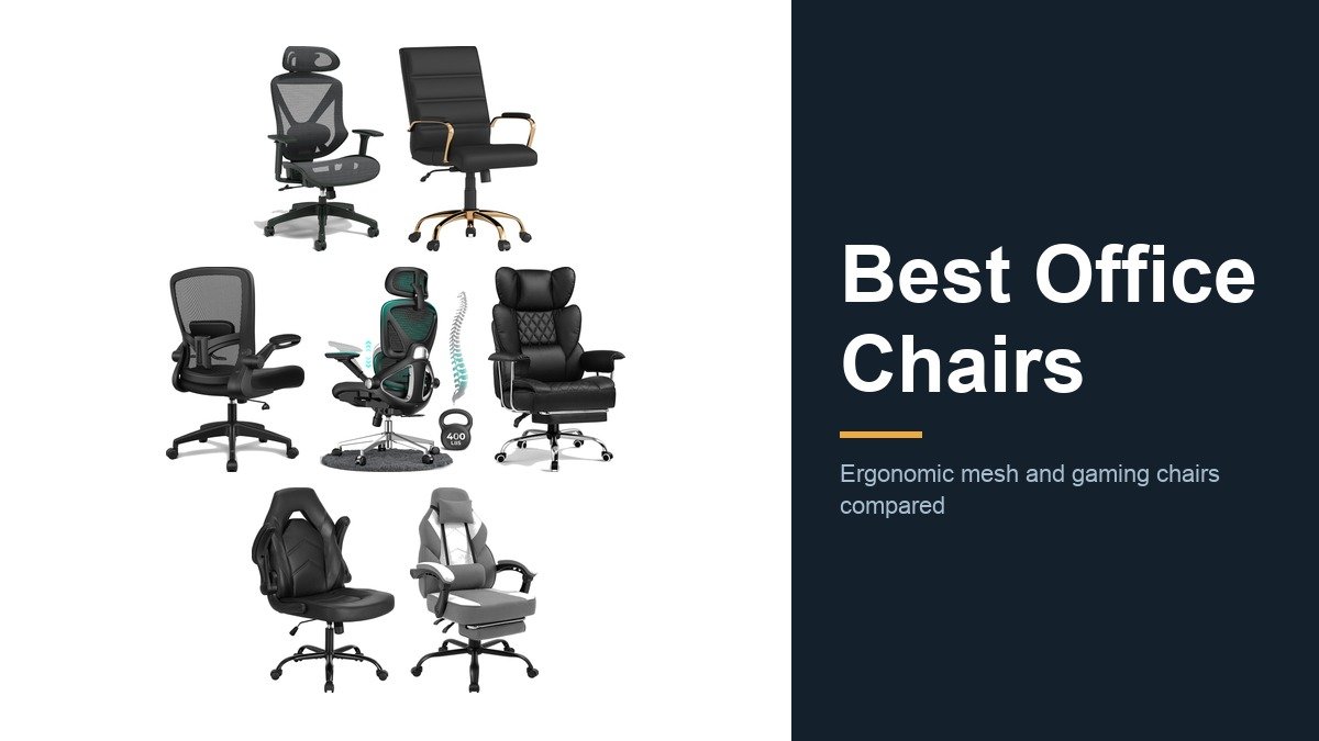 Best office chairs lineup: Staples Dexley, Flash Furniture, FelixKing, CAPOT, GTPLAYER and Sweetcrispy chairs