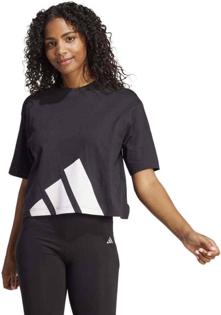 adidas Essentials Big Logo boyfriend t-shirt for women in black