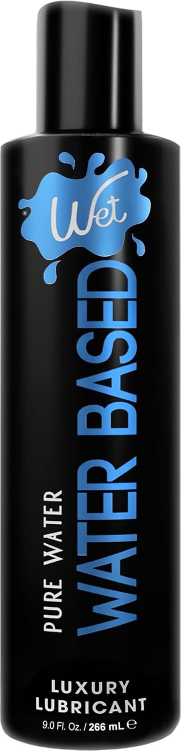 Wet Pure water-based personal lubricant in a 9 fl oz pump bottle
