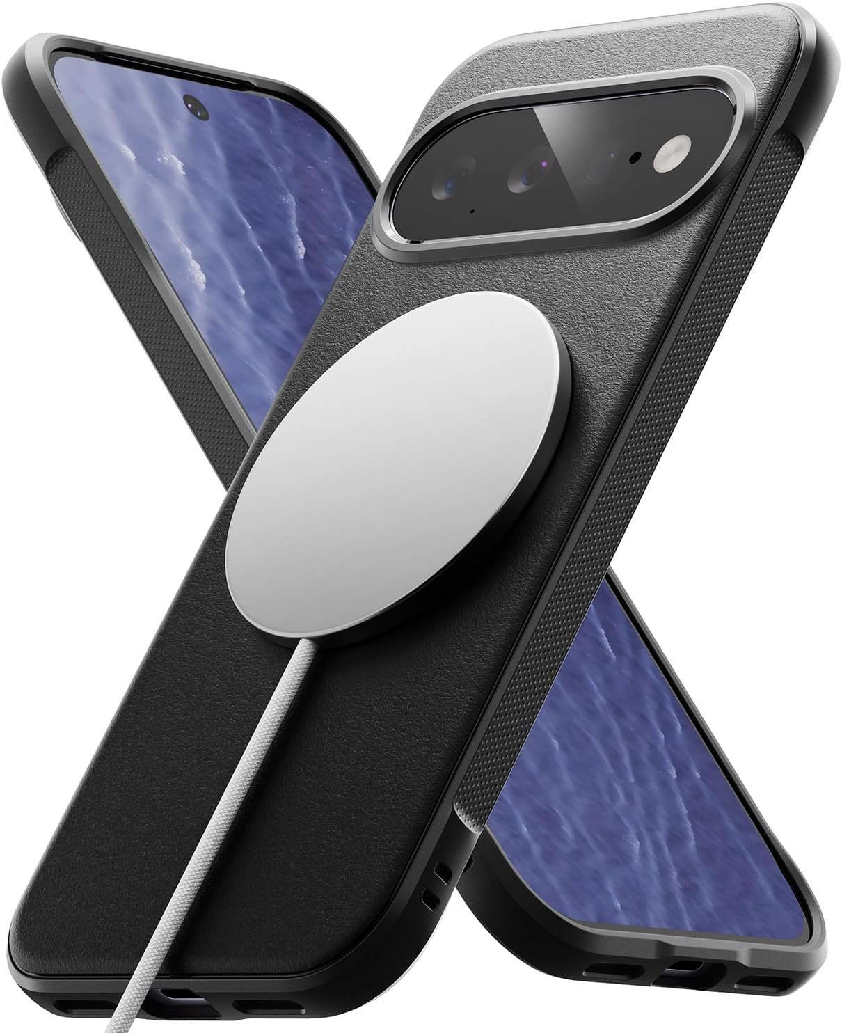 Ringke Onyx magnetic Pixel 11 case in black with its non-slip pattern
