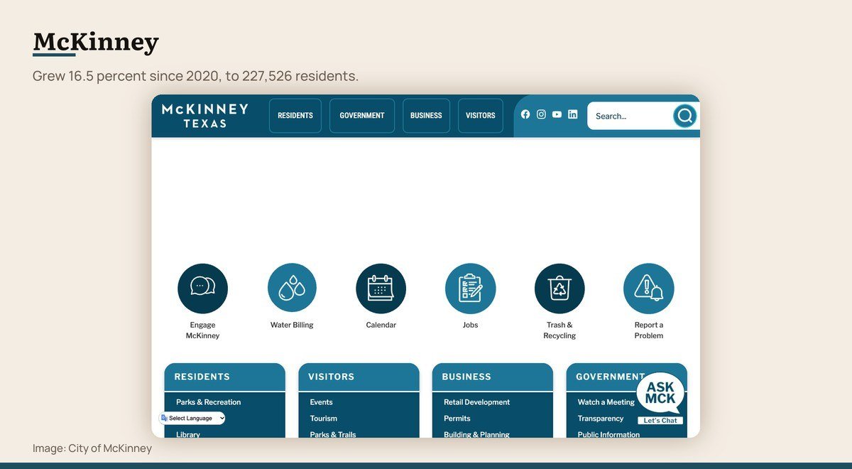 The official website for McKinney, Texas