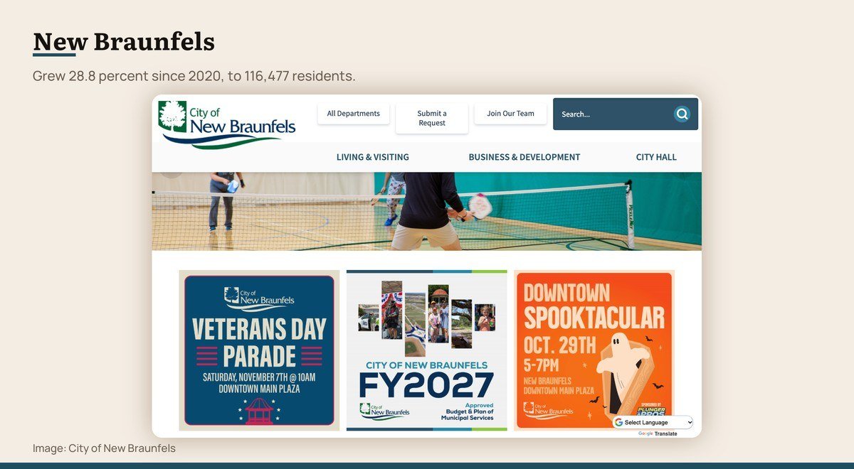 The official website for New Braunfels, Texas