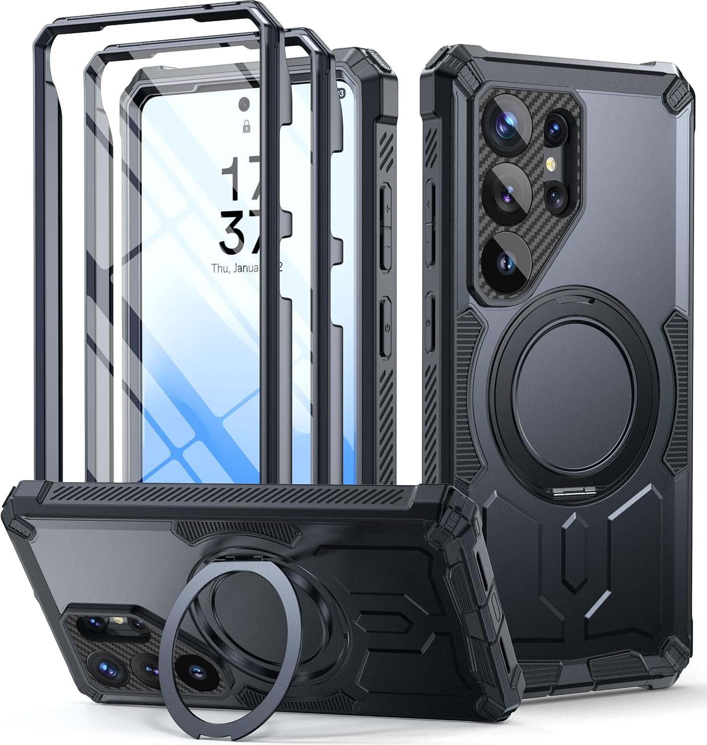 Beasyjoy Galaxy S26 Ultra case with its 360 degree aluminium kickstand rotated open