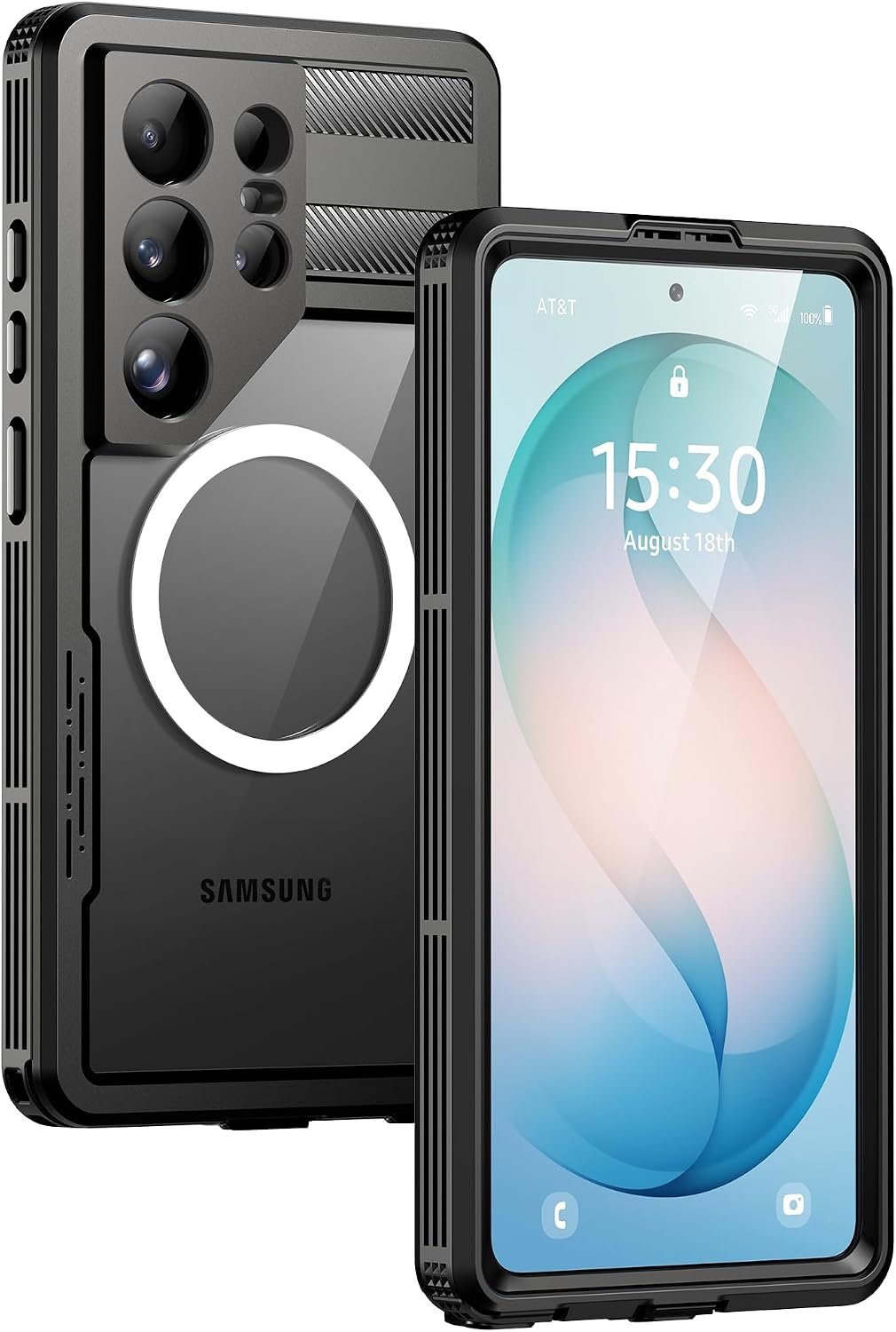 Lanhiem IP68 waterproof case for the Galaxy S26 Ultra with sealed port covers