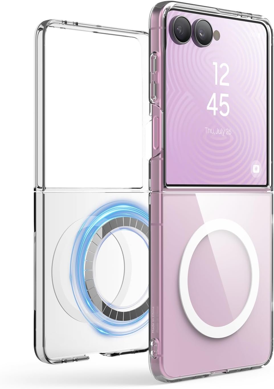 elago magnetic clear case for the Galaxy Z Flip8 showing its micro-dot interior