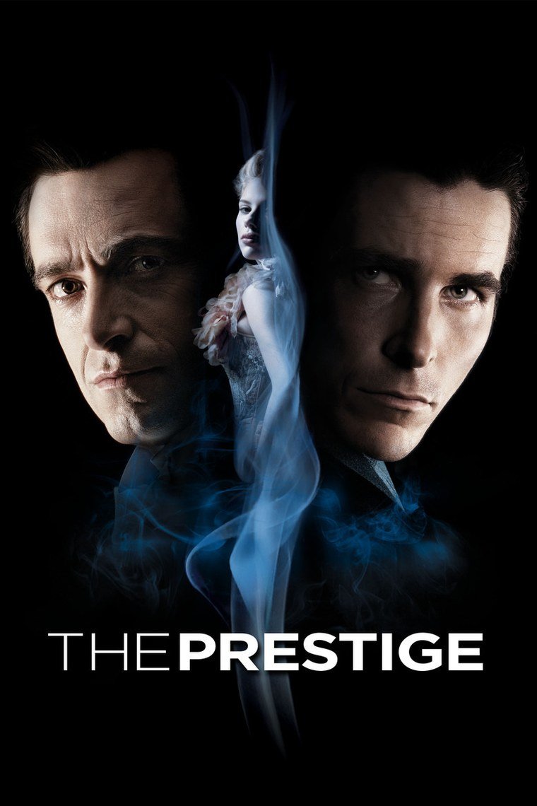 The Prestige poster showing two magicians against a glowing stage backdrop