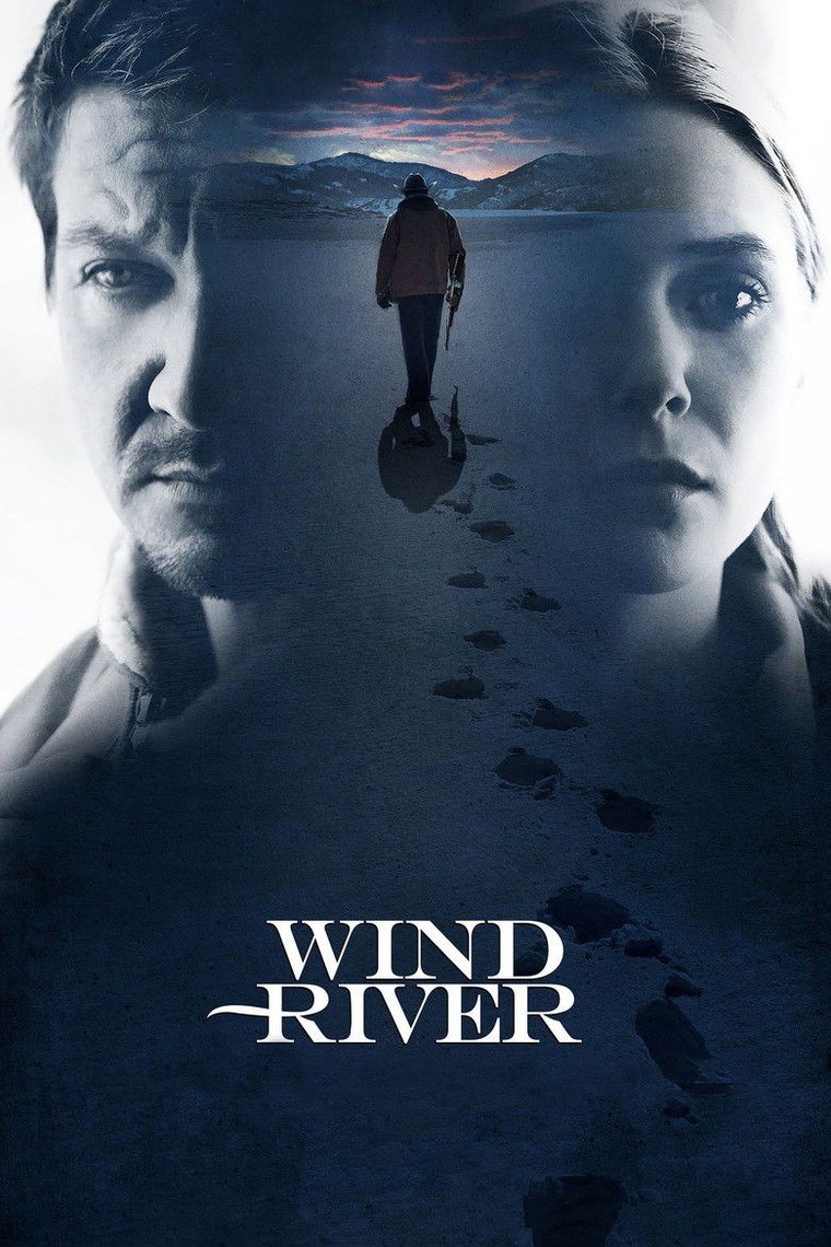 Wind River poster showing a hunter and a federal agent in deep snow