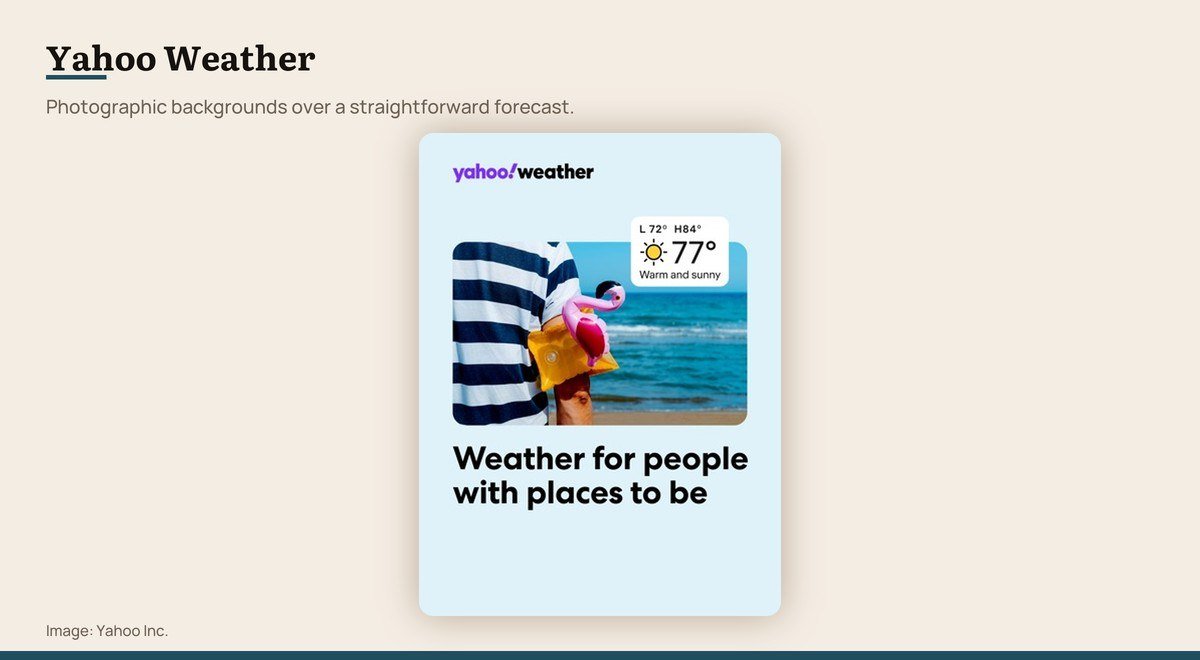 Yahoo Weather shown on the Yahoo Inc. page