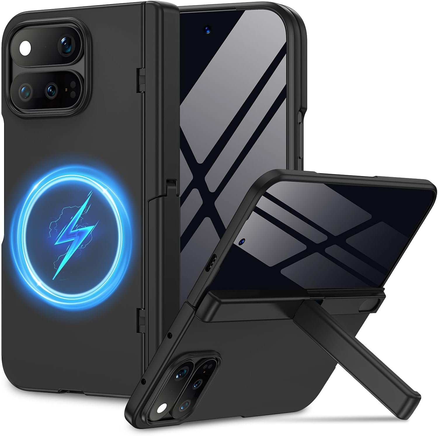 Caka magnetic case for Google Pixel 11 Pro Fold with the hinge kickstand folded out