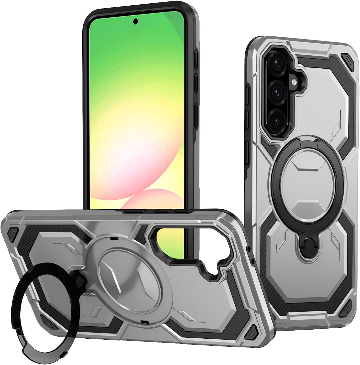 Dionsibei heavy duty case with kickstand ring for the Samsung Galaxy A56 5G
