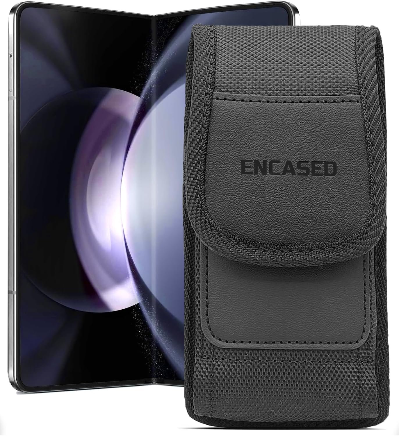 Encased ballistic nylon belt pouch holster clip for the Samsung Galaxy Z Fold 6 and Z Fold 7