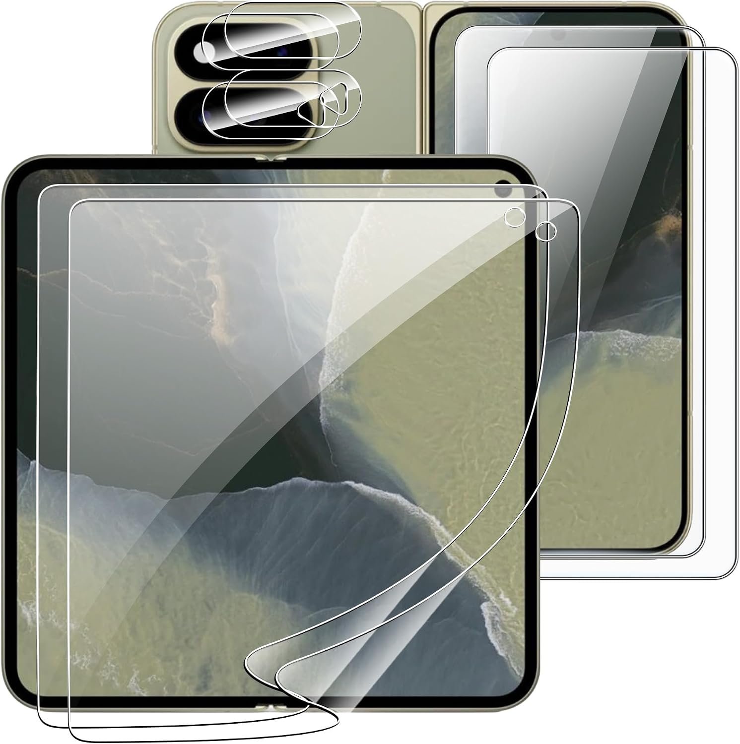 Fhyeugfy six-in-one protector set for the Google Pixel 11 Pro Fold covering screen, back and lenses