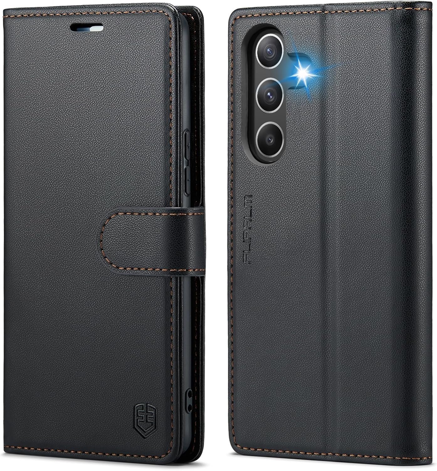 FLIPALM PU leather wallet case in black for the Samsung Galaxy A16 5G