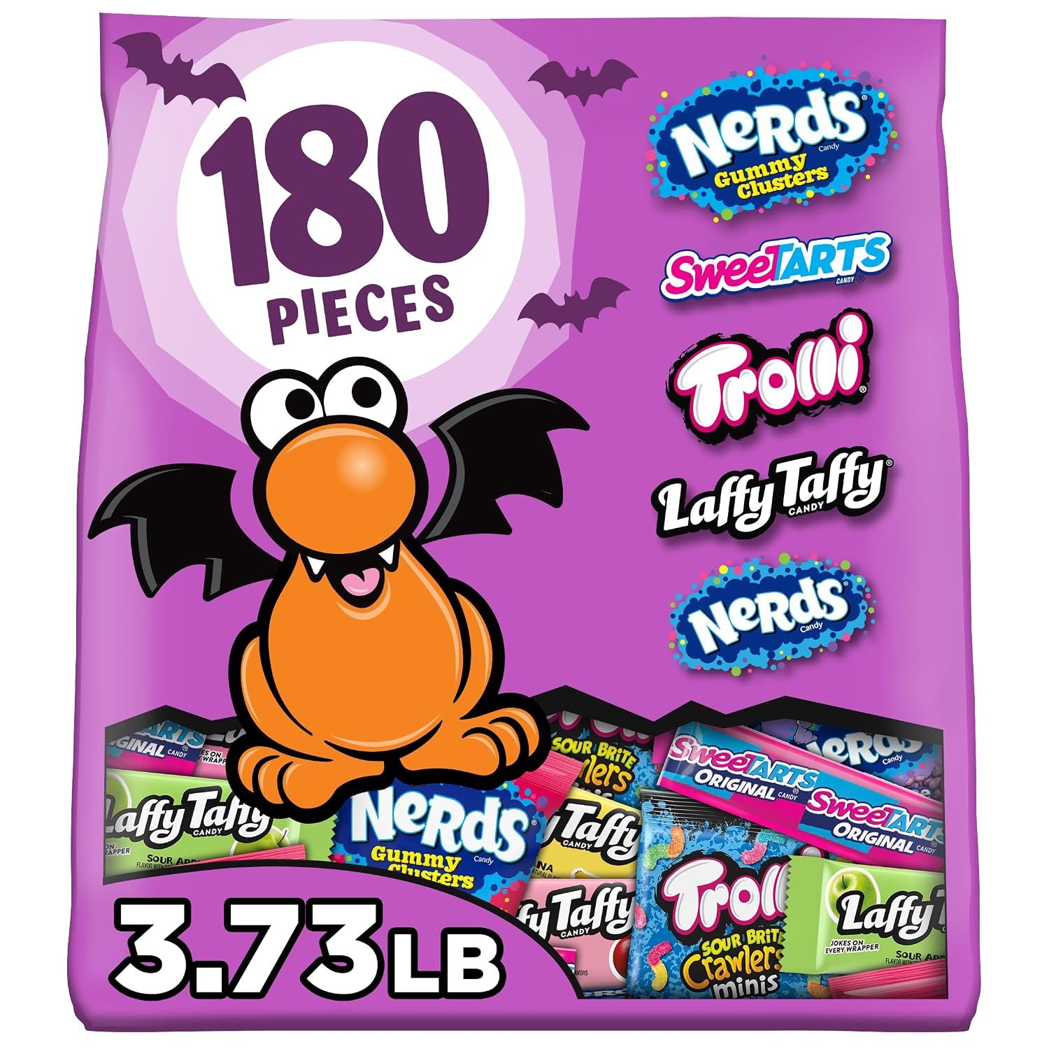 Nerds Core Winners Halloween variety bag with 180 pieces across five Ferrara brands