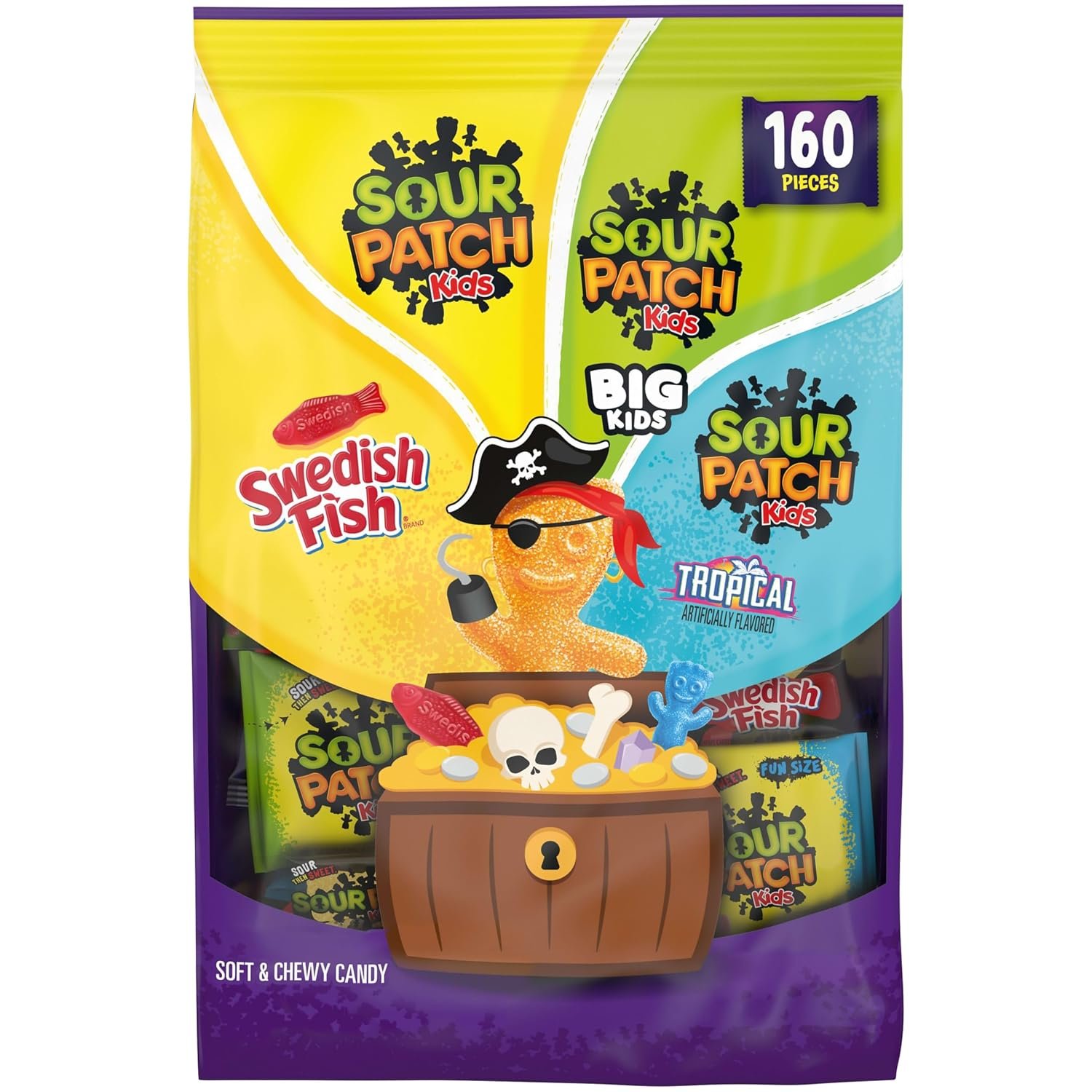 Sour Patch Kids and Swedish Fish Halloween variety pack of 160 trick or treat bags