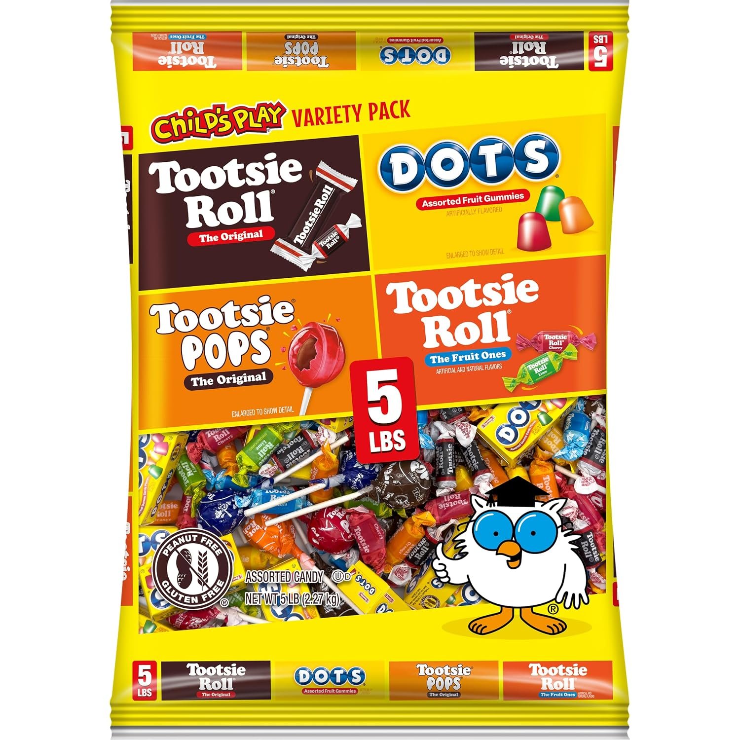 Tootsie Roll Child's Play 5 pound variety bag of peanut free assorted candy