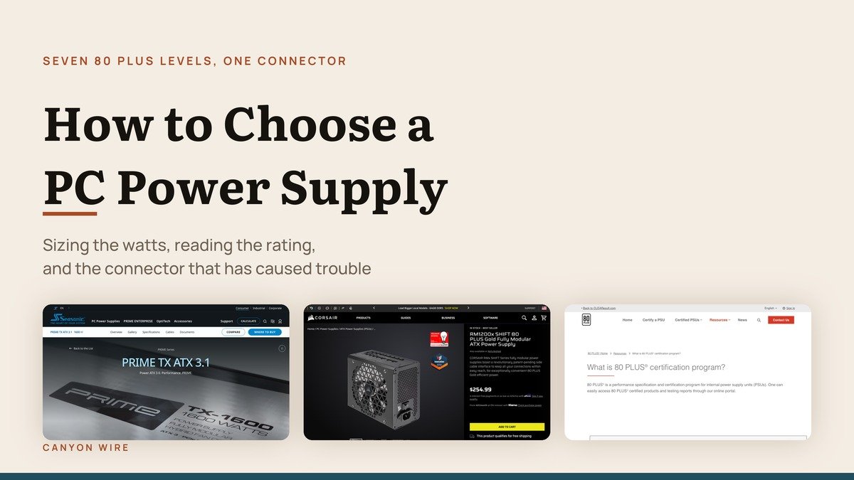 How to Choose a PC Power Supply: Watts and Ratings