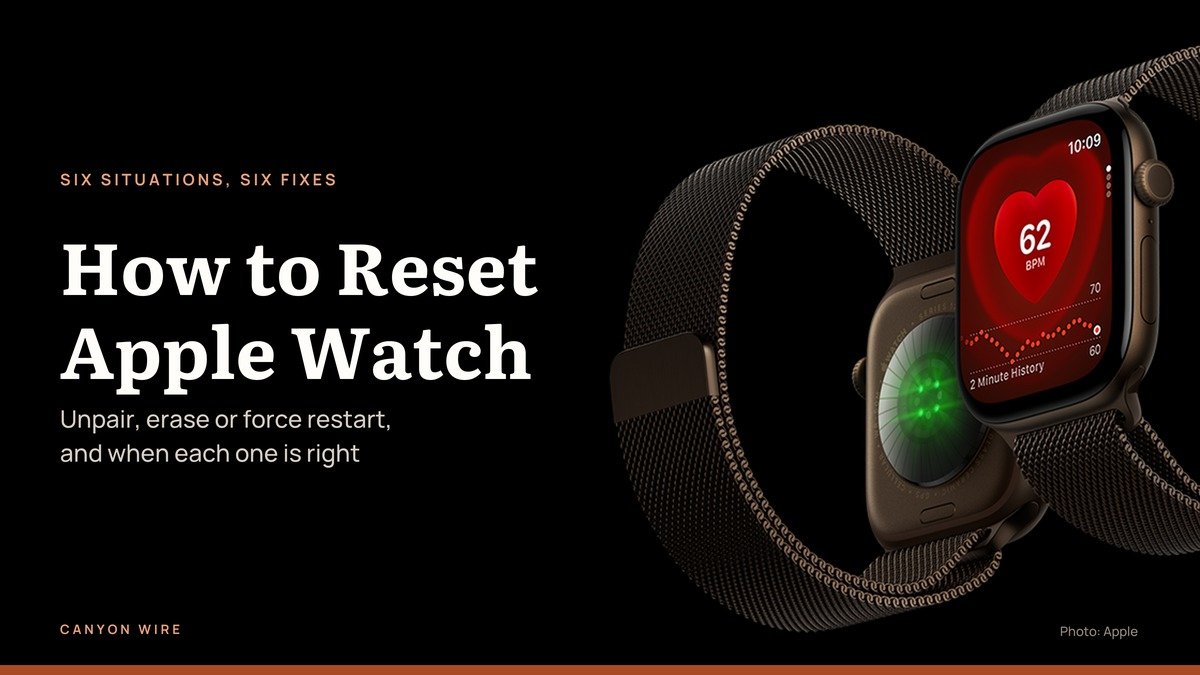 How to Reset Apple Watch headline beside a table of reset methods by situation