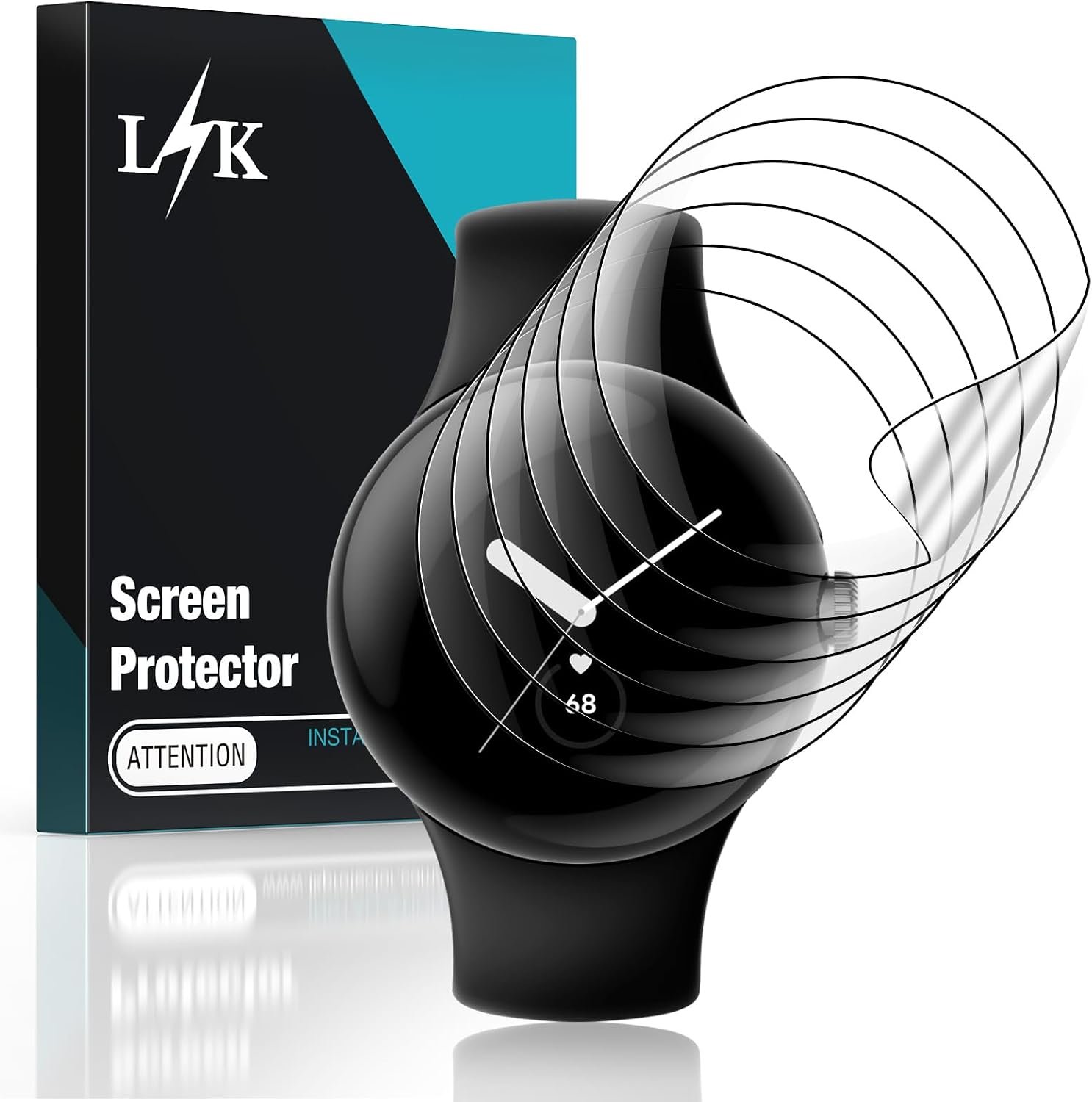 LK six-pack of TPU screen protectors for the 41mm Google Pixel Watch 4