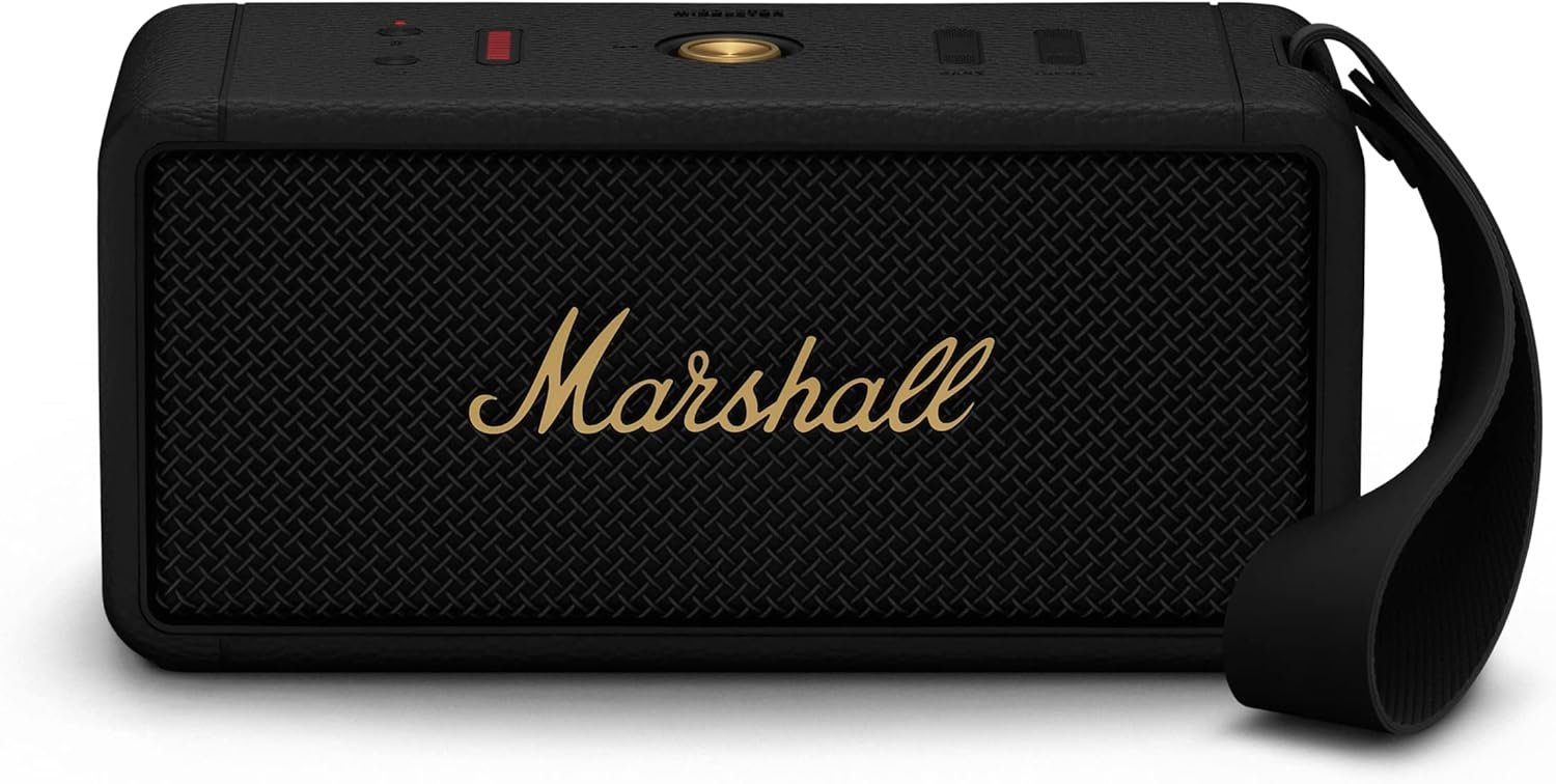Marshall Middleton portable bluetooth speaker with rugged waterproof design