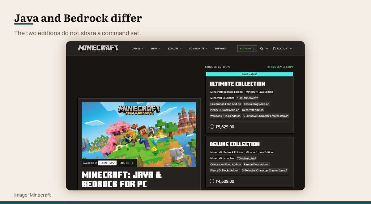 The Minecraft Java and Bedrock Edition store page on minecraft.net