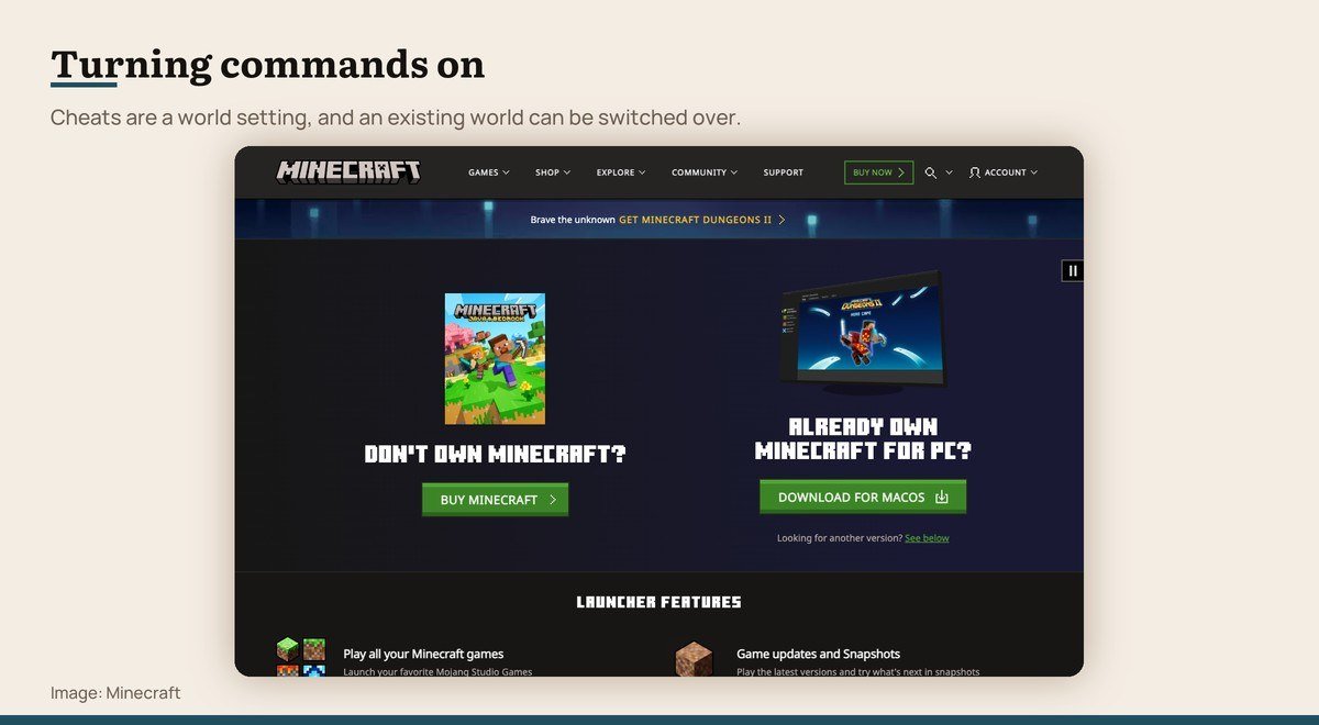The Minecraft download page on minecraft.net