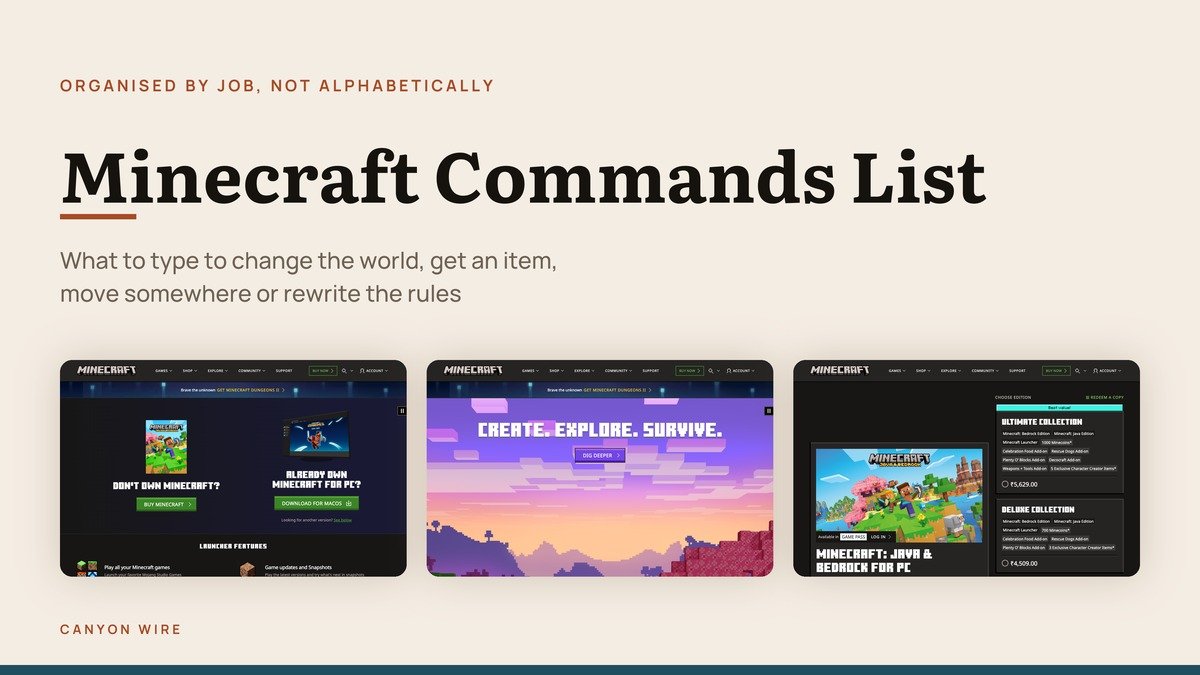 Minecraft Commands List: What to Type and When