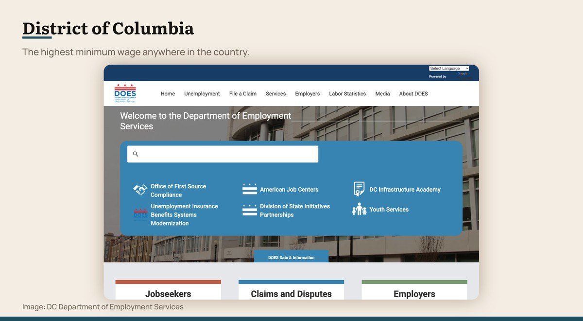 The official DC Department of Employment Services website