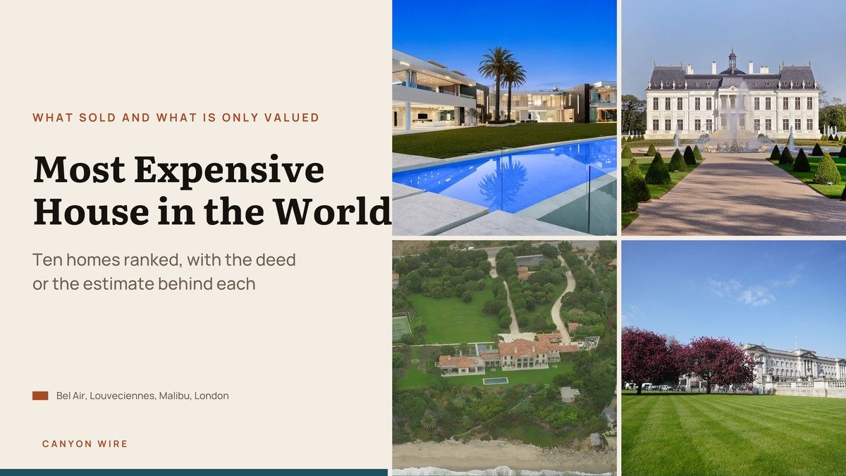 Composite of the Bel Air mansion, the Cap Ferrat coast, the Malibu shoreline and the Versailles gardens