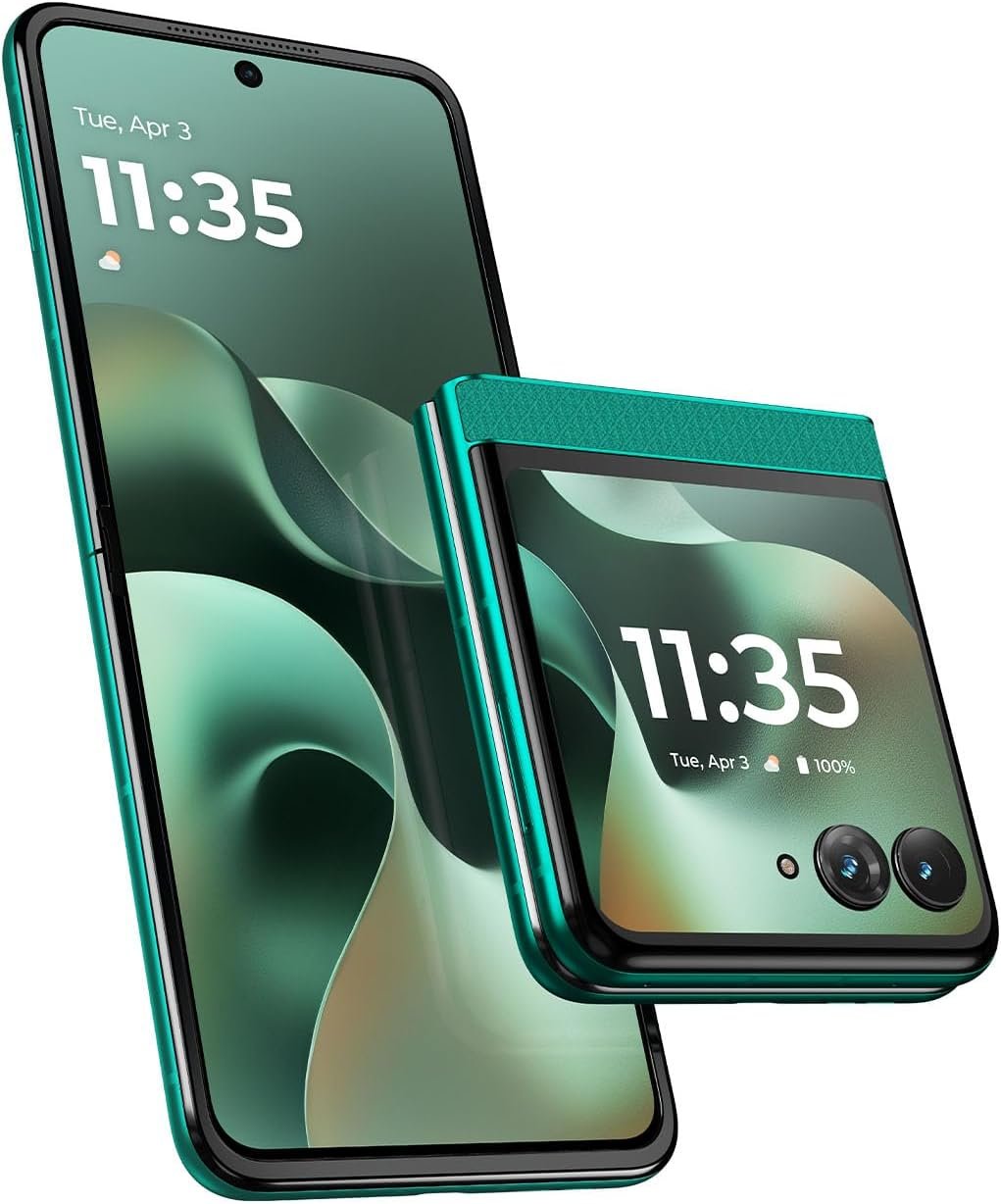 Motorola Razr 2026 folding smartphone in Pantone Sporting Green