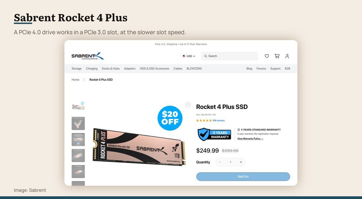 The Sabrent Rocket 4 Plus NVMe SSD product page