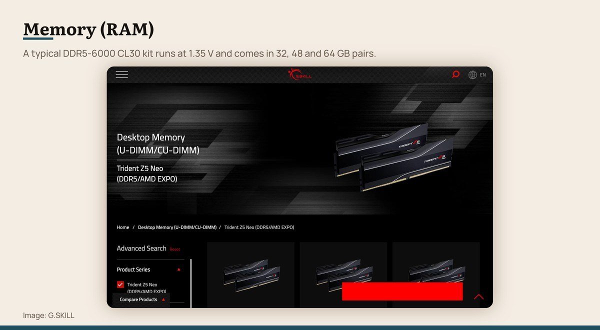 The G.SKILL Trident Z5 Neo DDR5 memory product page