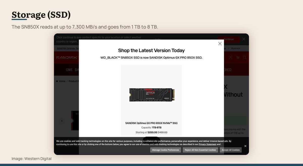 The WD_BLACK SN850X NVMe SSD product page