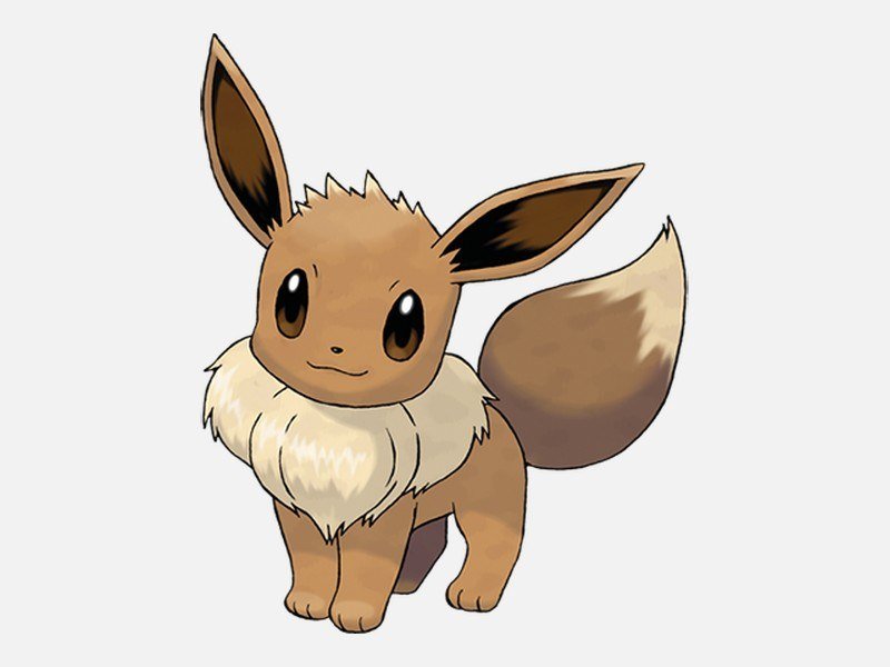 Official artwork of Eevee, a Normal-type Pokémon
