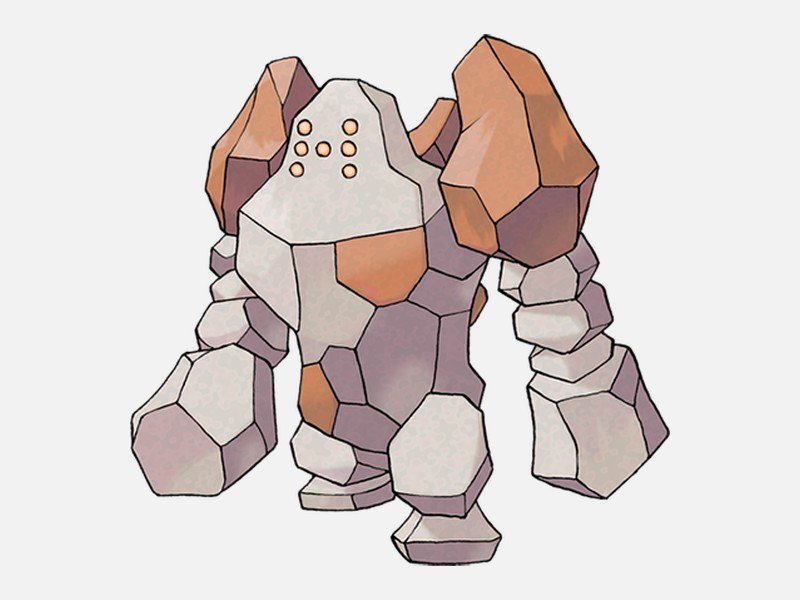 Official artwork of Regirock, a Rock-type Pokémon
