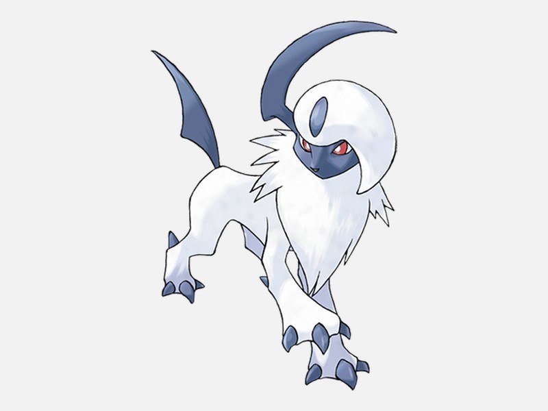 Official artwork of Absol, a Dark-type Pokémon
