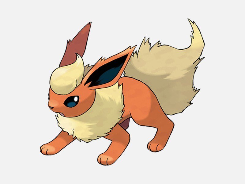 Official artwork of Flareon, a Fire-type Pokémon