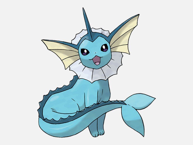 Official artwork of Vaporeon, a Water-type Pokémon