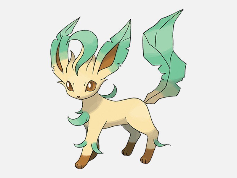 Official artwork of Leafeon, a Grass-type Pokémon