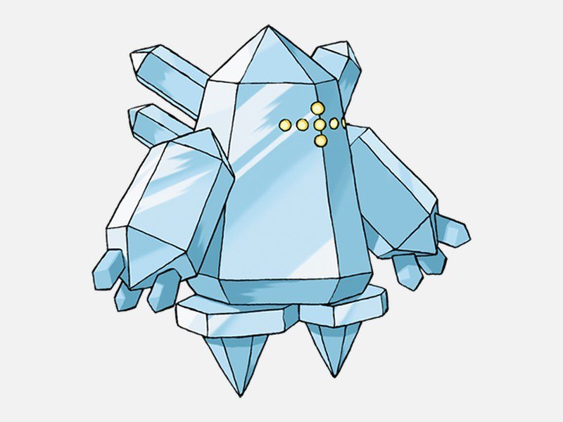 Official artwork of Regice, an Ice-type Pokémon