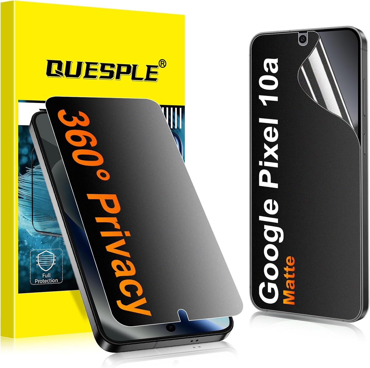 QUESPLE matte privacy screen protector film for Google Pixel 10a