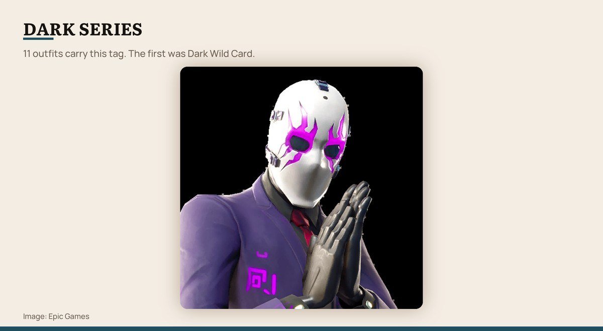 The Dark Wild Card outfit from Fortnite’s DARK SERIES