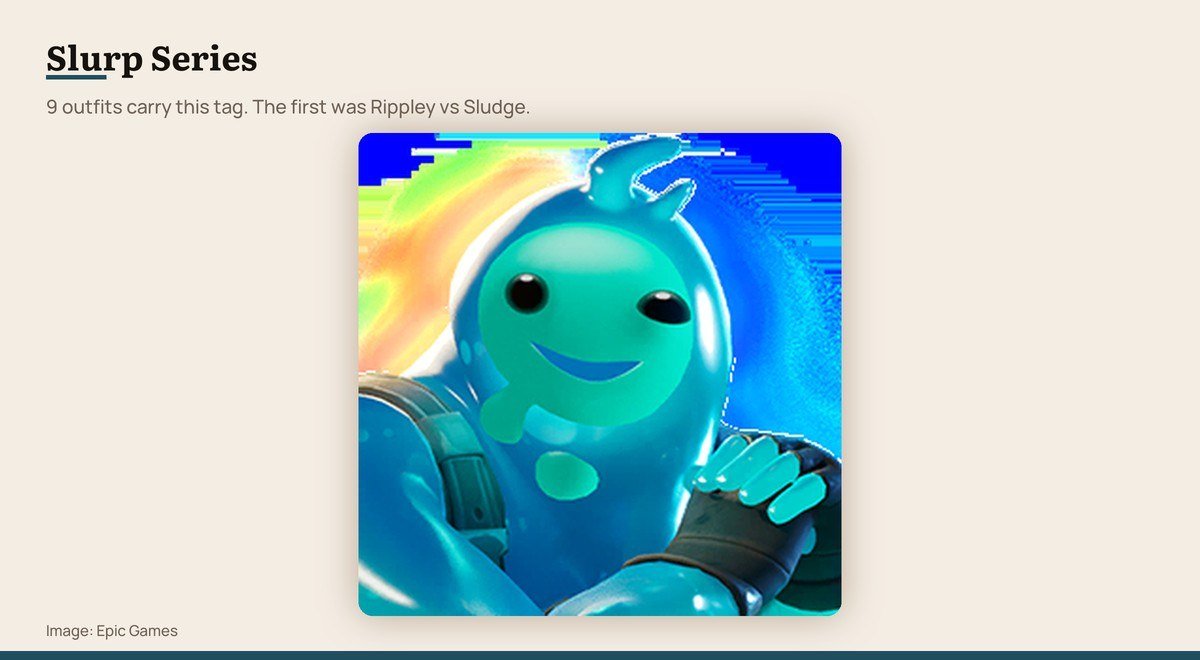 The Rippley vs Sludge outfit from Fortnite’s Slurp Series