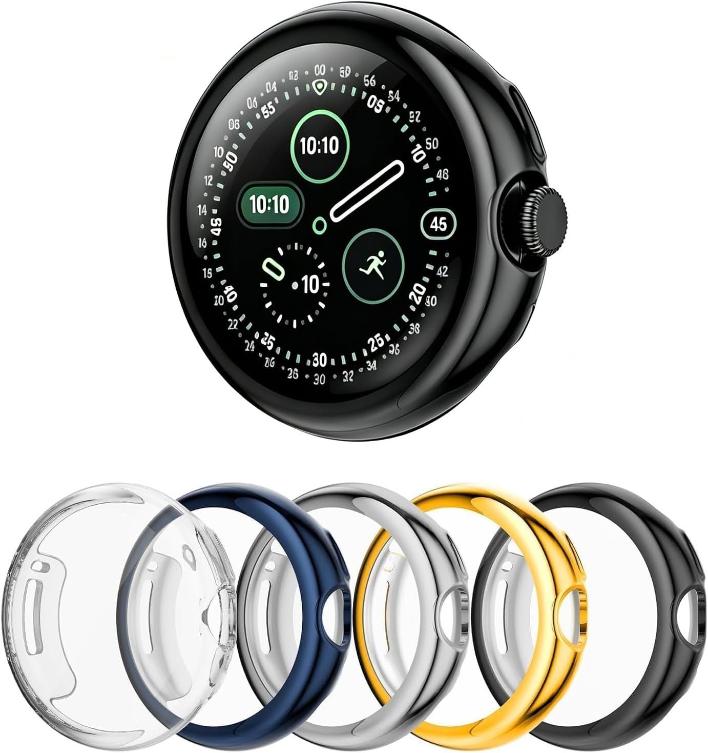 Rc-Z five-pack of TPU protector cases for the 41mm Google Pixel Watch 4