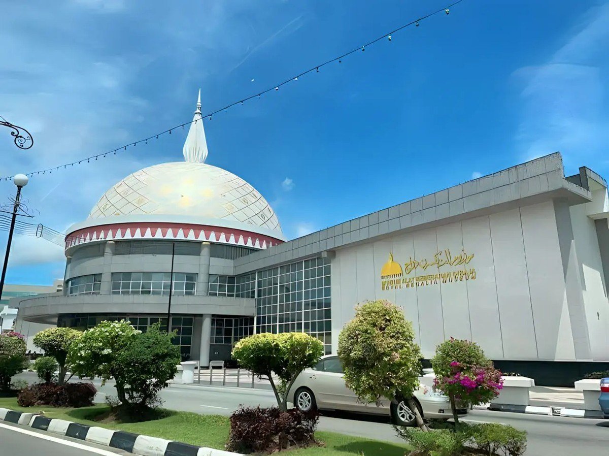 Royal Regalia Museum building with a white dome in Brunei