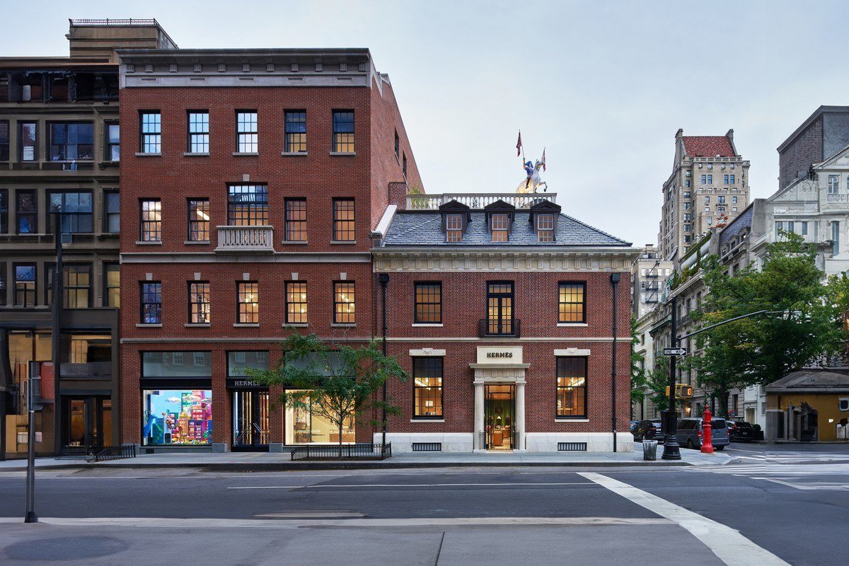 Hermès Madison Avenue store, a red-brick building on a corner in New York