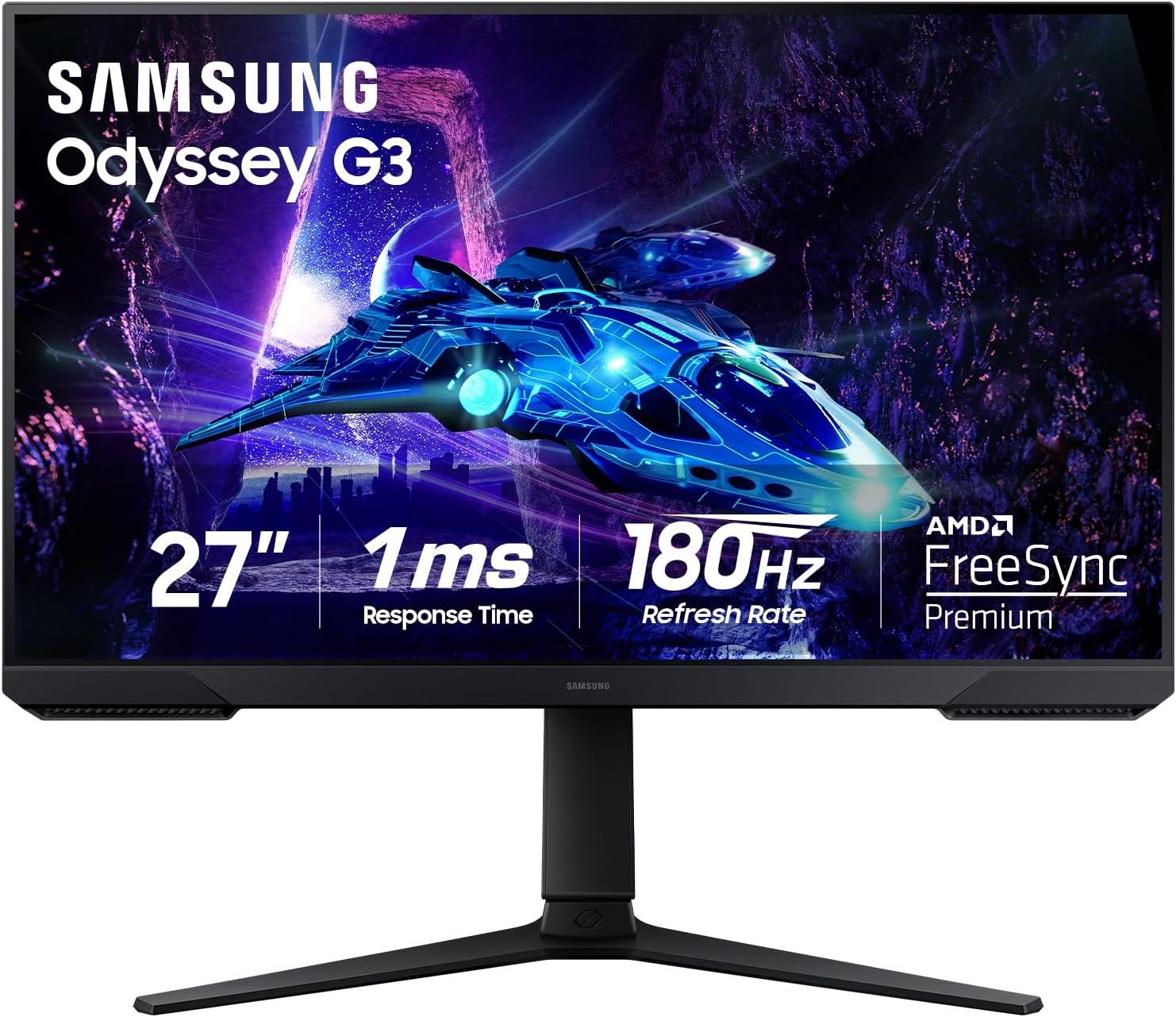 Samsung 27-inch Odyssey G3 G30D 1080p gaming monitor with borderless design