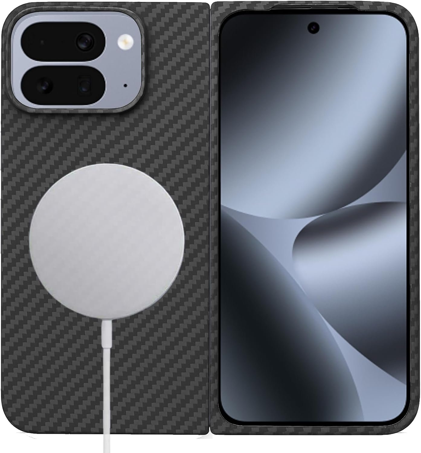 Sisyphy aramid carbon fibre case for Google Pixel 10 Pro Fold in matte black